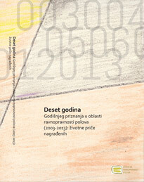 Deset godina Godišnjeg priznanja u oblasti ravnopravnosti polova (2003-2013): životne priče nagrađenih (2014)